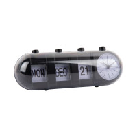 Budík Retro Tube Calendar Flip Karlsson KA6045BK, 10cm